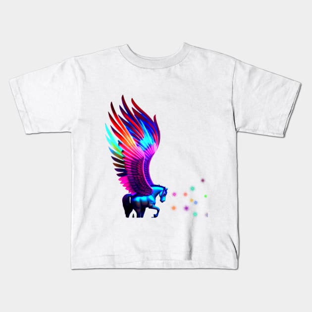 RAINBOW PEGASUS CONSTELLATION Kids T-Shirt by Smilethree